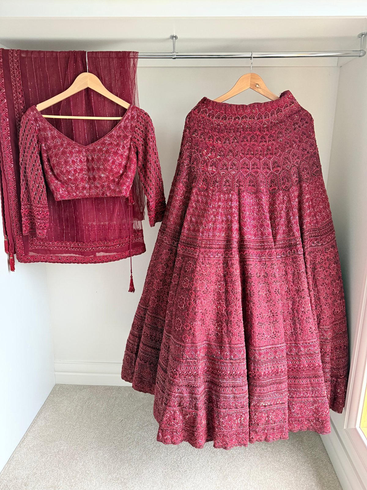 Payal keyal Deep Maroon Lehenga